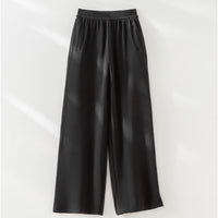 Damen weite Lounge-Hose mit elastischem Bund und Eingrifftaschen Nord Taschen in Schwarze Hose
