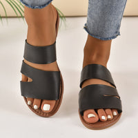 Damen Sandaletten mit breitem und verstellbarem Riemendesign in Schwarz