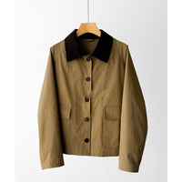 Damen Trendige Übergangsjacke mit hohem Kragen Nord Taschen in Camel