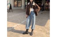 Damen Übergangsjacke mit Kunstfellkragen Nord Taschen in Braun