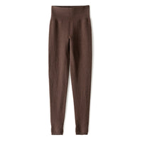 Damen Hochtaillierte Feinstrick-Leggings mit nahtlosem Komfortbund Nord Taschen in Braun