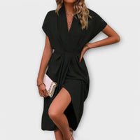 Serena - Midi-Wickelkleid in Schwarz
