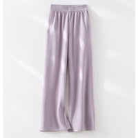 Damen weite Lounge-Hose mit elastischem Bund und Eingrifftaschen Nord Taschen in Lila Hose
