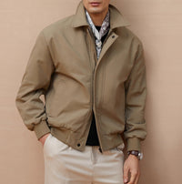 Herren klassische Harrington-Jacke mit Reißverschluss und Rippbündchen Nord Taschen in Khaki