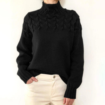 DAME PULLOVER MIT HOHEM KRAGEN | ELEGANTER KOMFORT STIL