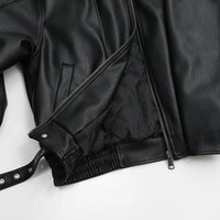 Damen Stilvolle Lederjacke Nord Taschen in Schwarz