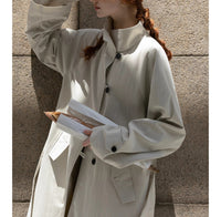 Damen Urbaner Trenchcoat Nord Taschen in Aprikosengrau