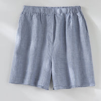 Herren Leichtes Leinenhemd mit Brusttasche, entspannter Passform und klassischem Kragen Nord Taschen in Blaue Shorts