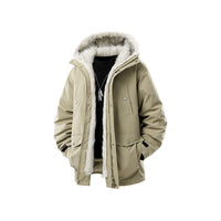 Herren Gefütterte Winterparka mit Kunstfellkapuze und Thermofutter, wind- und wasserabweisend Nord Taschen in Khaki