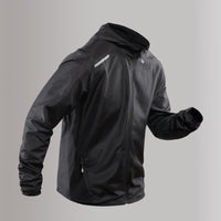 Herren Atmungsaktive und Wasserdichte Laufjacke in Schwarz