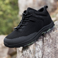 Herren Atmungsaktive Trail-Schuhe mit flexiblem Schnürsystem in Schwarz