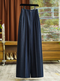 Damen Weit geschnittene Hochbundjeans Nord Taschen in Blau