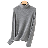 Damen Feiner Rollkragenpullover aus ultraleichtem Feinstrick mit schlanker Silhouette Nord Taschen in Koreanisches Grau