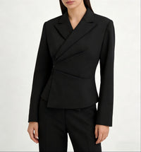 Damen Eleganter Tailored Blazer Nord Taschen in Schwarz
