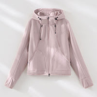 Damen Kapuzen-Softshelljacke mit Zwei-Wege-Reißverschluss und ergonomischer Schnitt Nord Taschen in Rosa Jacke