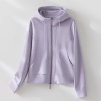 Damen Kapuzen-Performance-Zipjacke mit Reißverschluss und seitlichen Eingriffstaschen Nord Taschen in Violettes Oberteil