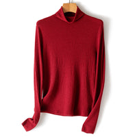 Damen Feiner Crinkle-Rollkragenpullover mit leichtem Fall Nord Taschen in Weihnachtsrot