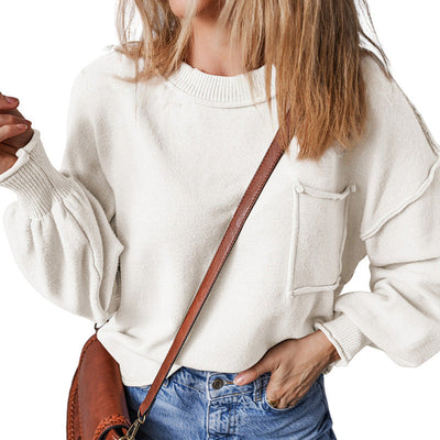 Damen LANGARM RUNDHALS STRICKPULLOVER | MODERNER STIL, KOMFORTABEL, VIELSEITIG