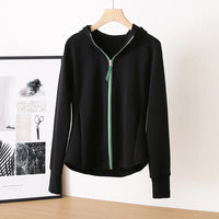 Damen Sportliche Jacke mit Kapuze Nord Taschen in Schwarz