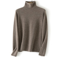 Damen Feinstrick Rollkragenpullover aus Kaschmirmischung leicht oversized Nord Taschen in Herbstlaub-Kamel