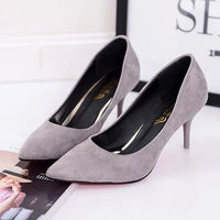 Damen elegante Stiletto-Pumps mit spitzem Zehenbereich und hochwertiger Veloursoberfläche Nord Taschen in Grau