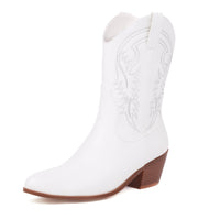 Elliot | Modische Bestickte Stiefeletten in Weiss