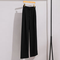 Damen weite Palazzo-Hose mit elastischem Bund und Tunnelzug Nord Taschen in Schwarz ohne Futter