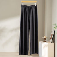 Damen Weite Relax-Hose aus seidigem Modal mit elastischem Bund und Tunnelzug Nord Taschen in Dunkelgrau