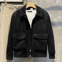 Trendige Herrenjacke aus Samt - Jacob in Schwarz