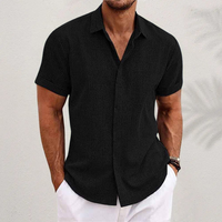 Simon – Sommerchic Kurzärmliges Hemd in Schwarz