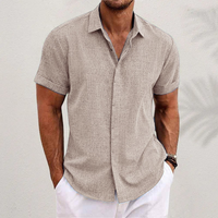 Simon – Sommerchic Kurzärmliges Hemd in Khaki