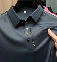 Lucas | Herren Stretch Baumwoll Polo-Shirt in Marineblau