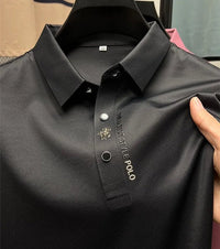 Lucas | Herren Stretch Baumwoll Polo-Shirt in Schwarz