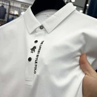 Lucas | Herren Stretch Baumwoll Polo-Shirt in Weiß