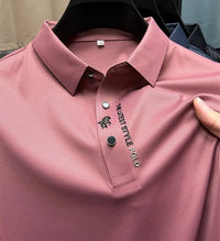 Lucas | Herren Stretch Baumwoll Polo-Shirt in Rosa