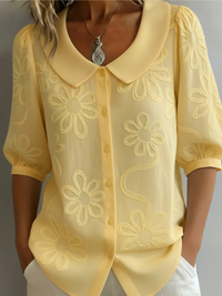 Livia | Elegante Soft-Touch-Bluse für Damen in Gelb