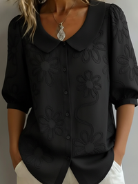 Livia | Elegante Soft-Touch-Bluse für Damen in Schwarz