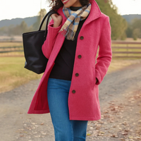 Elena | Damen Klassischer Knopf Mantel in Rosa