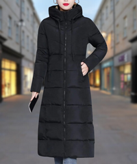 Stylische lange Jacke für Frauen - Gunda in Schwarz