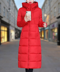 Stylische lange Jacke für Frauen - Gunda in Rot