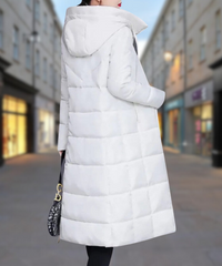 Stylische lange Jacke für Frauen - Gunda in Weiß