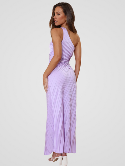 AURORA ONE SHOULDER PLISSEEKLEID