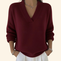 Abigail | V-Ausschnitt Seitlich Gerafft Bluse in Rot