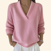 Abigail | V-Ausschnitt Seitlich Gerafft Bluse in Rosa