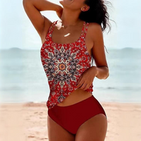 Alina® | Damen Badeanzug Set Boho in Rot