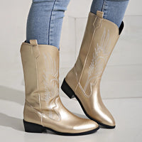 Orthopädische Cowboystiefel mit Arch Support und weichem Innenfutter für Damen in Gold