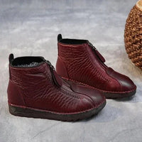 Orthopädische Damen Ankle Boots mit Arch Support, Gefüttert und Rutschfest für Winter in Rot