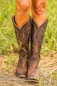 Orthopädische Western-Cowboystiefel mit Arch Support für Damen Komfort und Stil in Braun