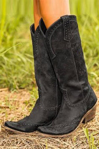 Orthopädische Western-Cowboystiefel mit Arch Support für Damen Komfort und Stil in Schwarz