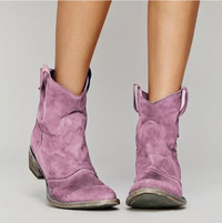 Orthopädische Westernstiefel mit Arch Support für Damen – Eleganter Wildleder-Look in Rosa